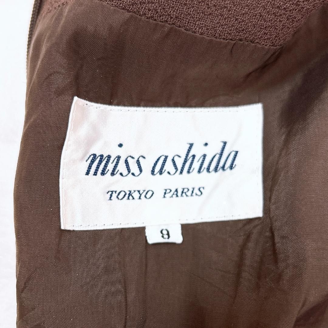 【美品】MISS ASHIDA 伸縮性有　ストレッチ半袖ドレスワンピース 9