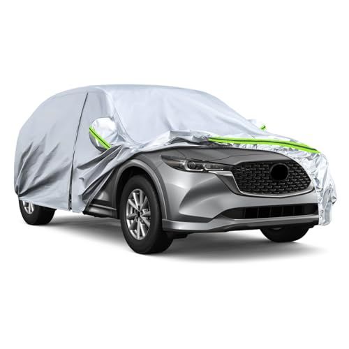 車 カバー マツダ CX-5 KE KF 2012-2025専用 裏起毛 ボディカバー カーカバー 厚手オックスフォード 雨 雪 塵 紫外線 黄砂対策 通気性 弾力な防風ロープ付き 四季対応 品質保証（シルバー）AR 81f9c3c1