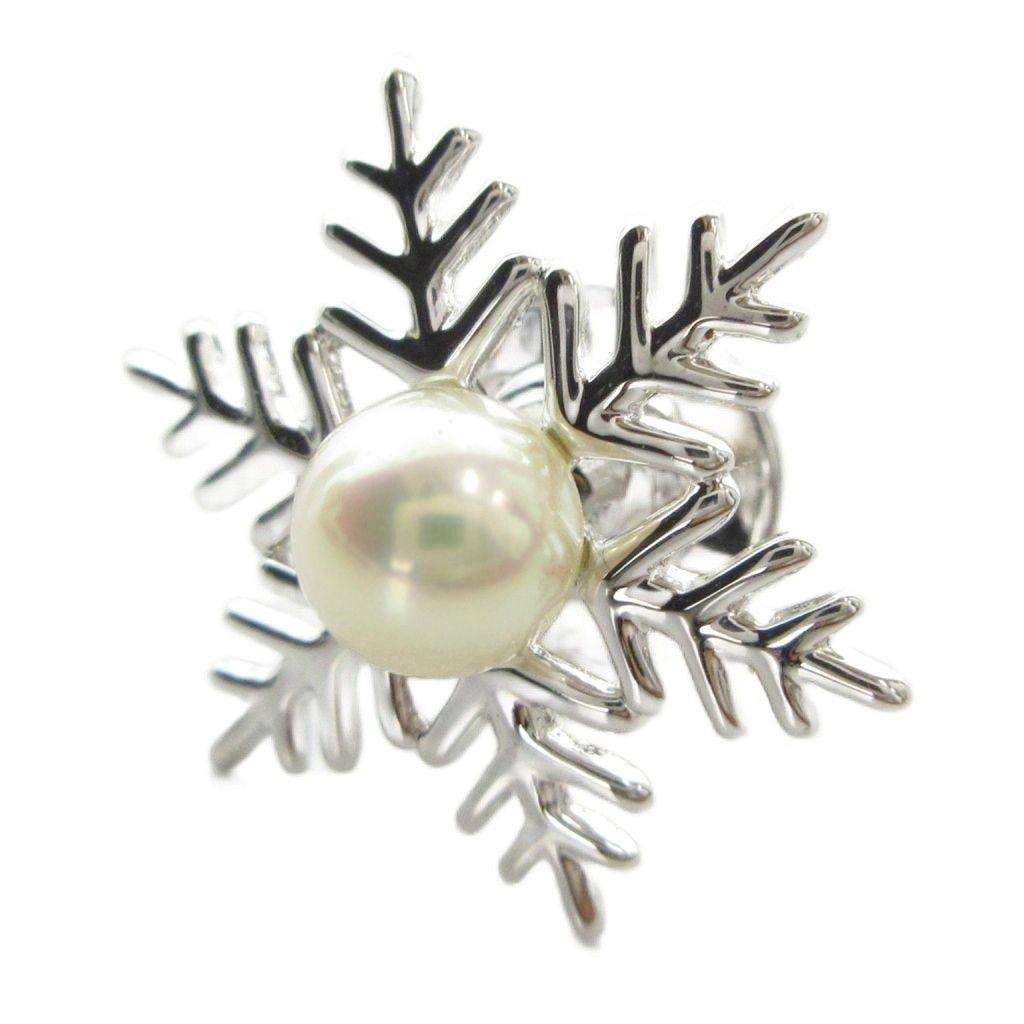 ミキモト MIKIMOTO ピンブローチ アクセサリー パール 真珠 雪の結晶