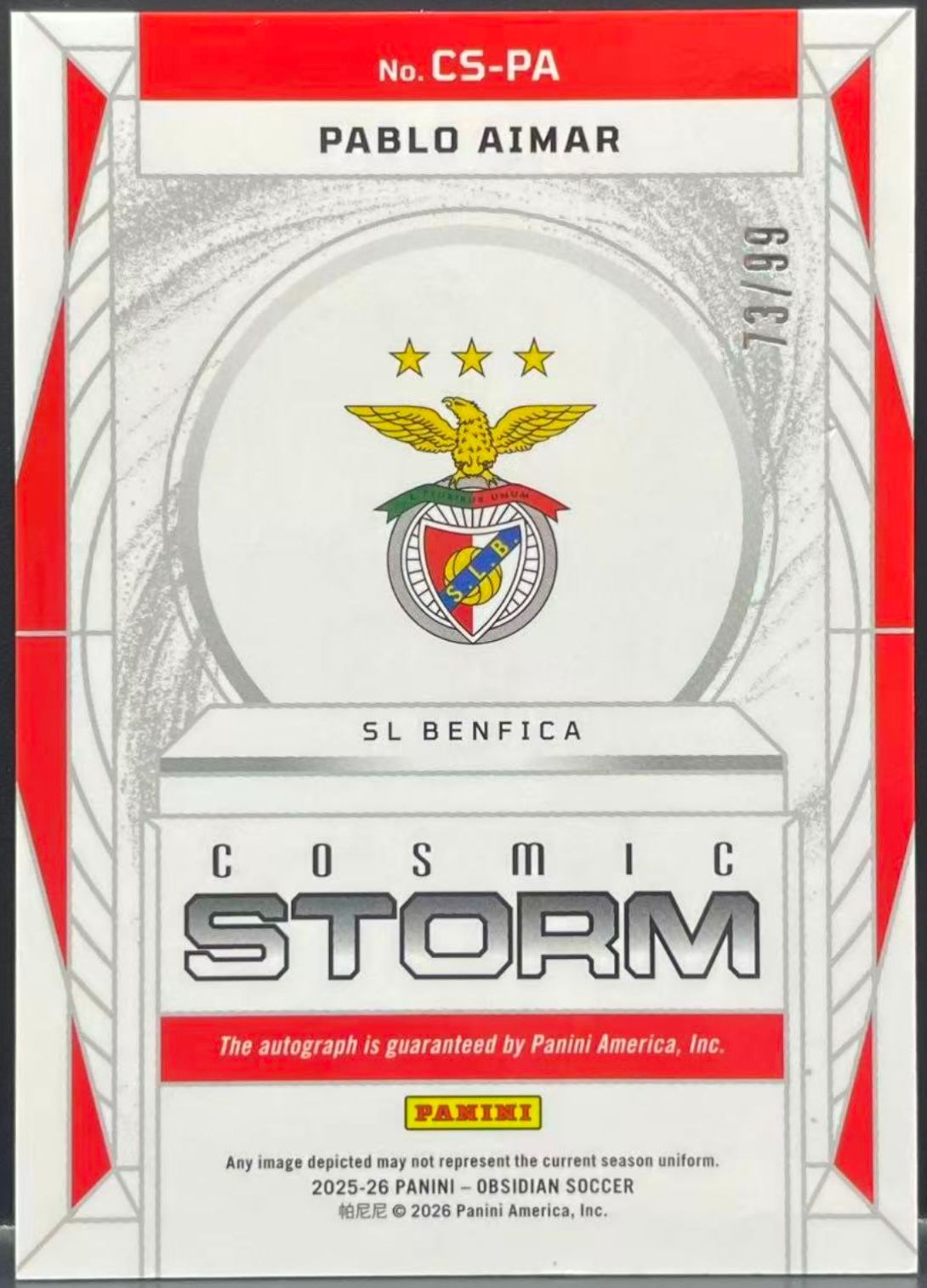 9/8まで出品】Pablo Aimar パブロ・アイマール Panini Obsidian Cosmic