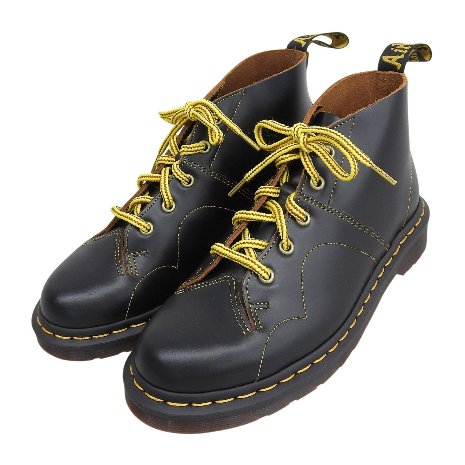未使用品▲Dr.Martens ドクターマーチン CHURCH MONKY BOOT スムースレザー ショートブーツ ブラック UK7 メンズ 箱付き 16,790円