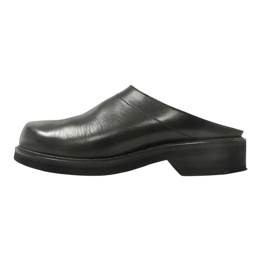 美品 foot the coacher フットザコーチャー MINIMAL CLOG ミニマルクロッグ レザー サンダル シューズ 靴 革 サイズ7 黒 ブラック メンズ 古着 中古 USED