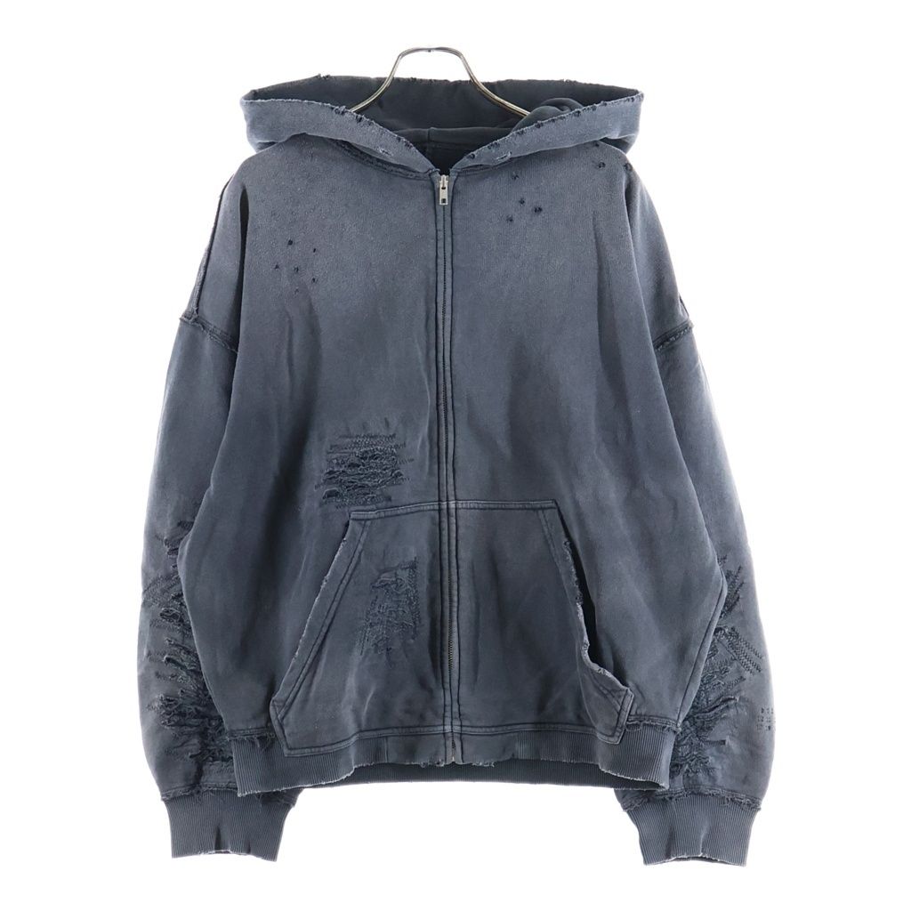 Maison Margiela ジップアップスウェットジャケット Maison Margiela (メゾンマルジェラ) 24AW Destroyed Zip-Up Hoodie