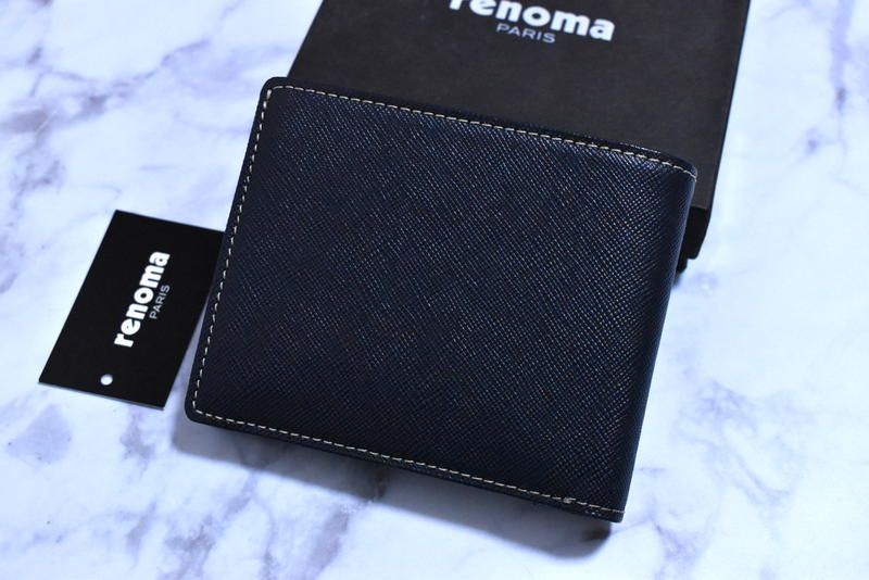 定価1万1000円】新品 renoma PARIS 牛革 二つ折り財布 2899 コン
