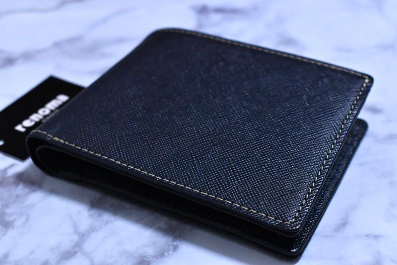 定価1万1000円】新品 renoma PARIS 牛革 二つ折り財布 2899 コン