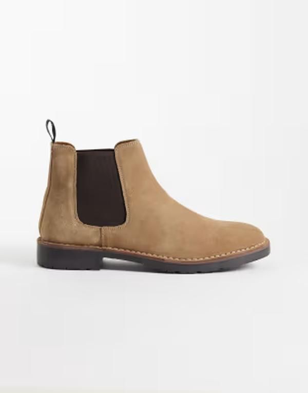エイソス メンズ シューズ ブーツ・レインブーツ チェルシーブーツ スエード チェルシー ASOS DESIGN chelsea boots in sand suede BEIGE ベージュ