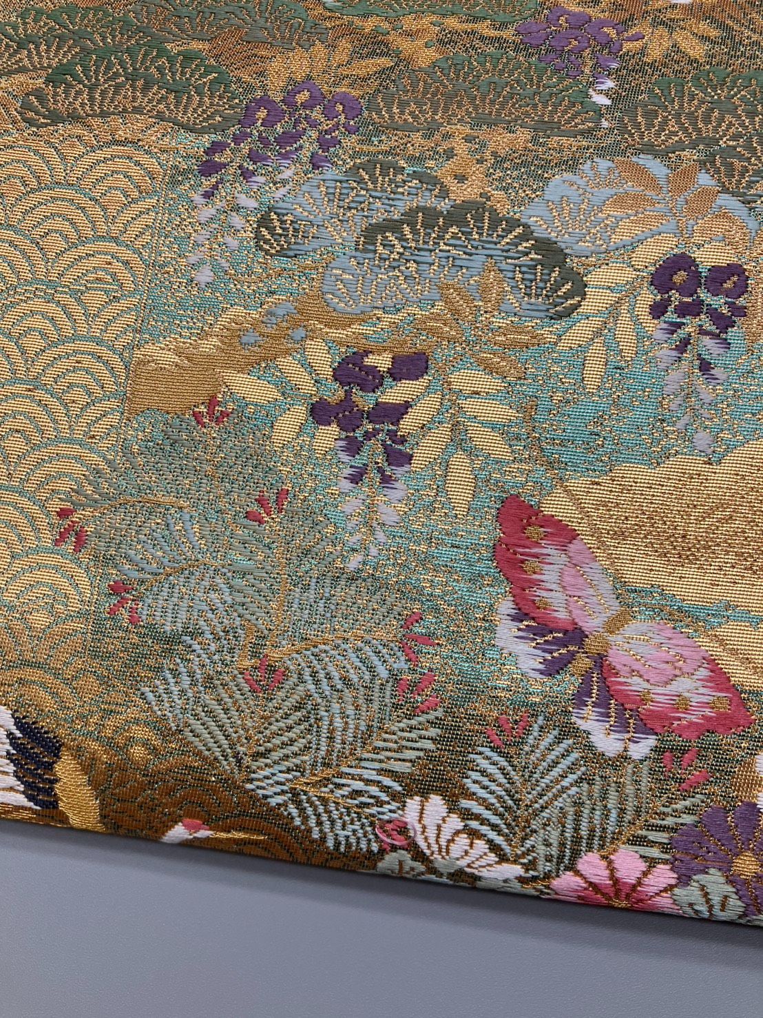 美品】金糸を使用した豪華な袋帯 鶴 - メルカリ