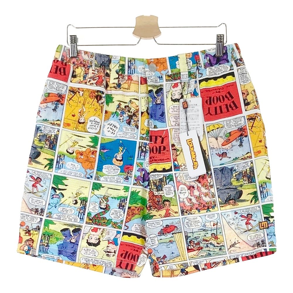 サイズ：L LOUD MOUTH ラウドマウス ×Betty Boop 2026年モデル シアサッカー ハーフパンツ ベティーズコミック ホワイト系 [240101769762] ゴルフウェア メンズ ストスト