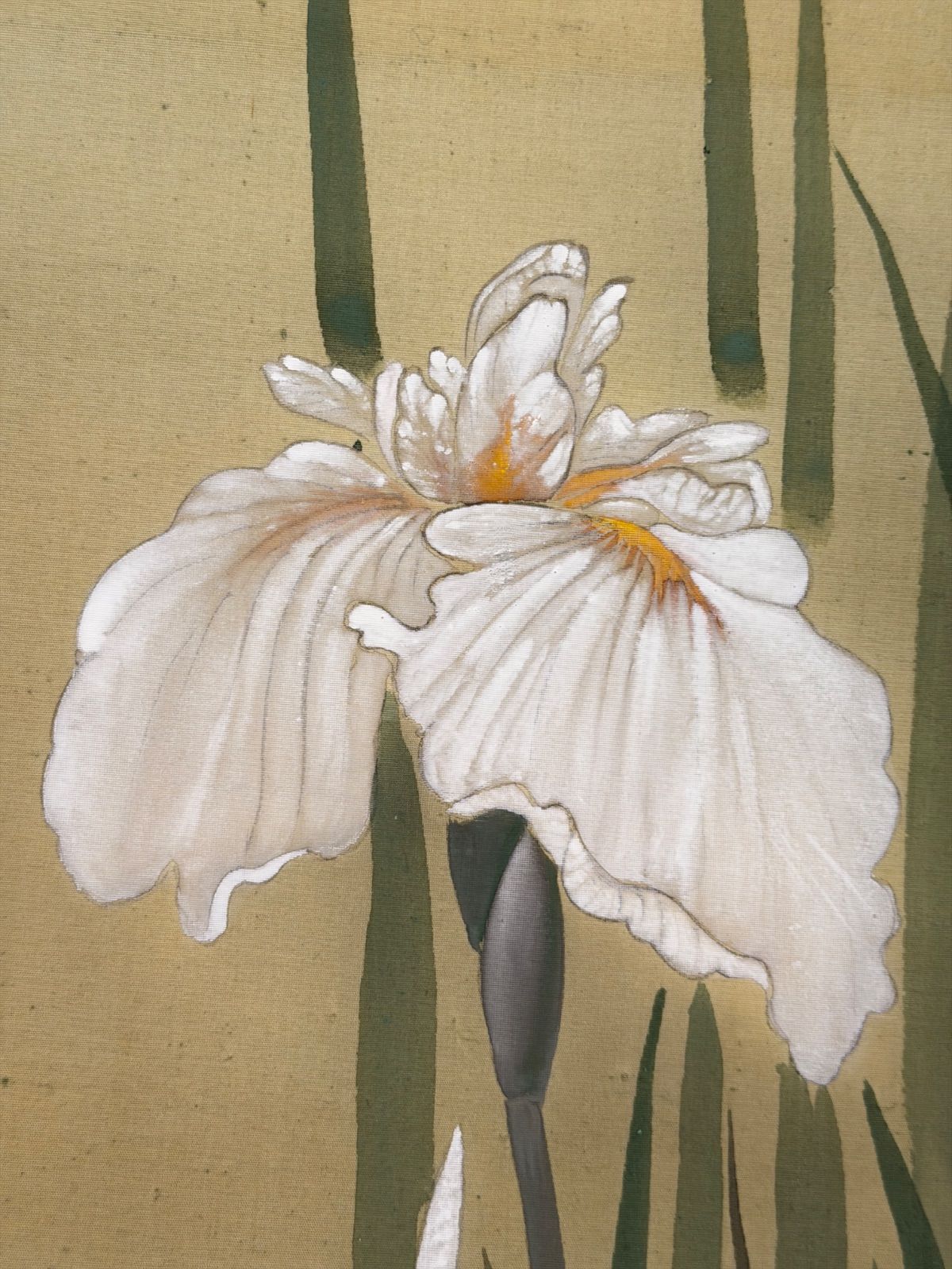 肉筆 真斎 掛軸 花菖蒲に蜻蛉 彩色 絹本 昭和 - メルカリ