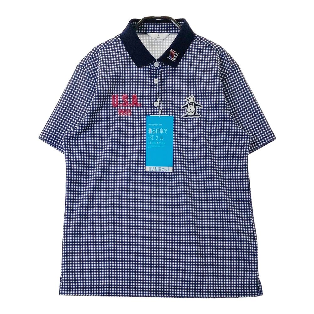 サイズ：L MUNSING WEAR マンシングウェア 2025年モデル 半袖ポロシャツ チェック柄 ネイビー系 [240101767411] ゴルフウェア レディース ストスト 7,920円