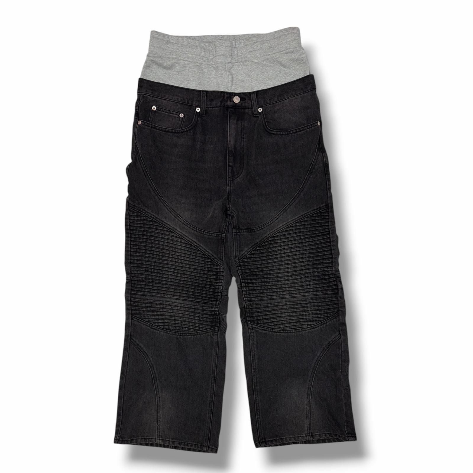 BREATH LAYERED BIKER DENIM PANTS レイヤードバイカーデニムパンツ ジーンズ ブレス BR26SS-P1016 ブラック M （23570M）