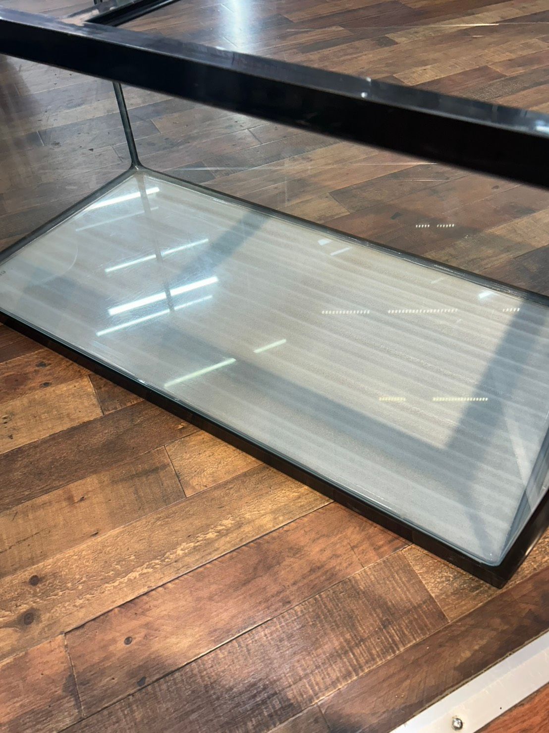 【直接引取限定】h16474 90cm ガラス水槽 900×450×450 自作上部ろ過槽 ヒーター NISSO水温計 ガラス蓋付