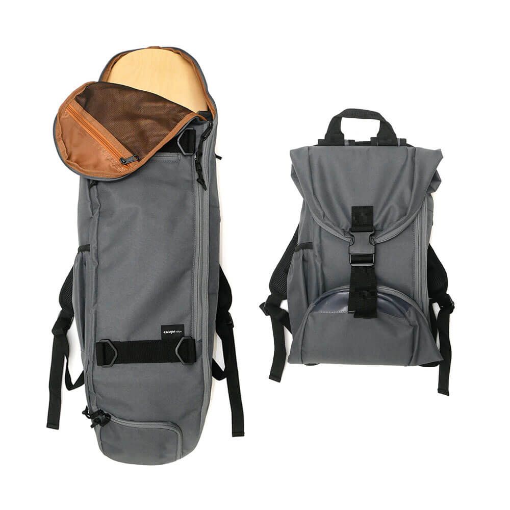 スケートボード収納可能 ESCAPO.TOKYO SKATE BAG エスカポ バッグ バックパック リュック E25 GREY/CAMEL　スケートボード スケボー