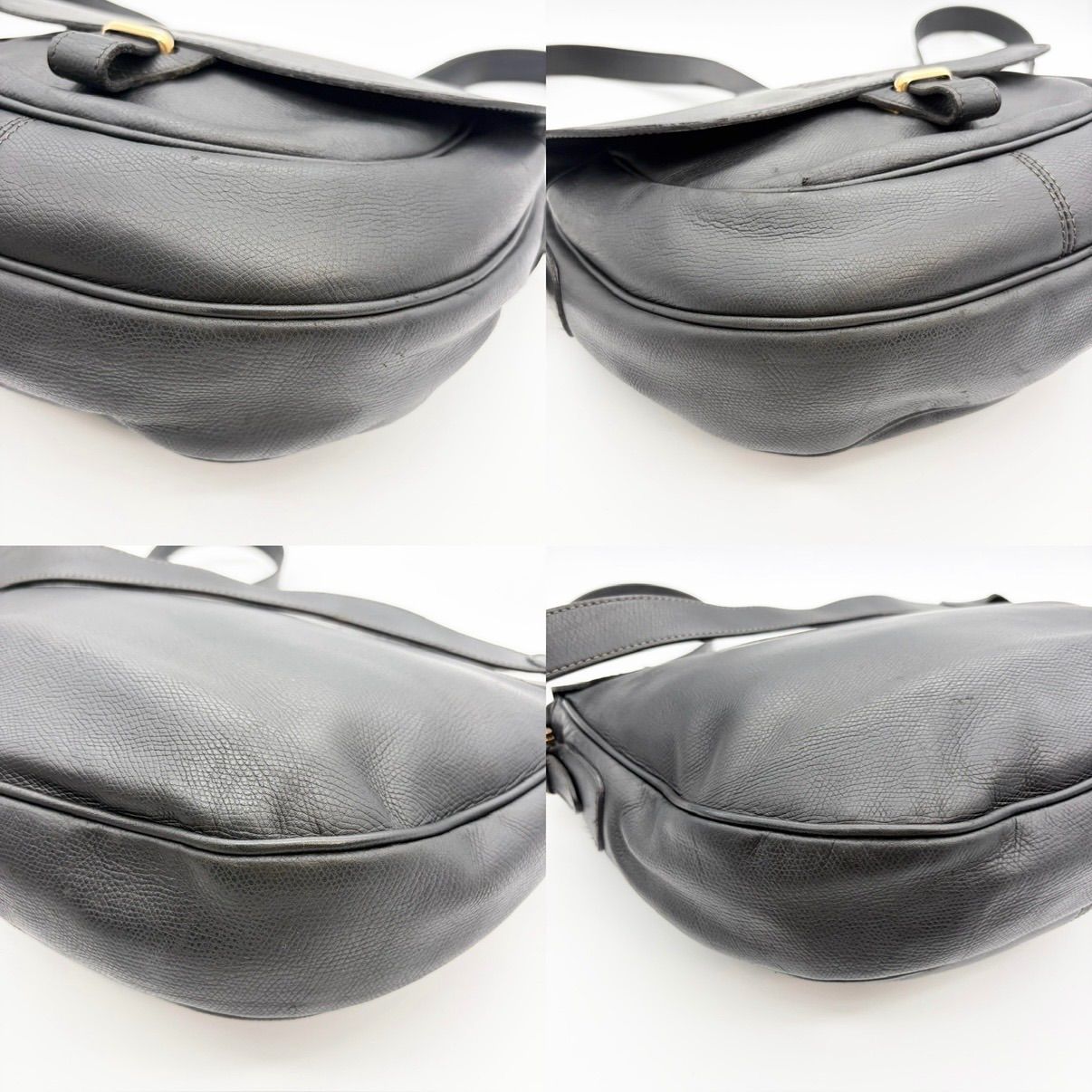 LOEWE ロエベ ショルダーバッグ レザー アナグラム ブラック ハーフ