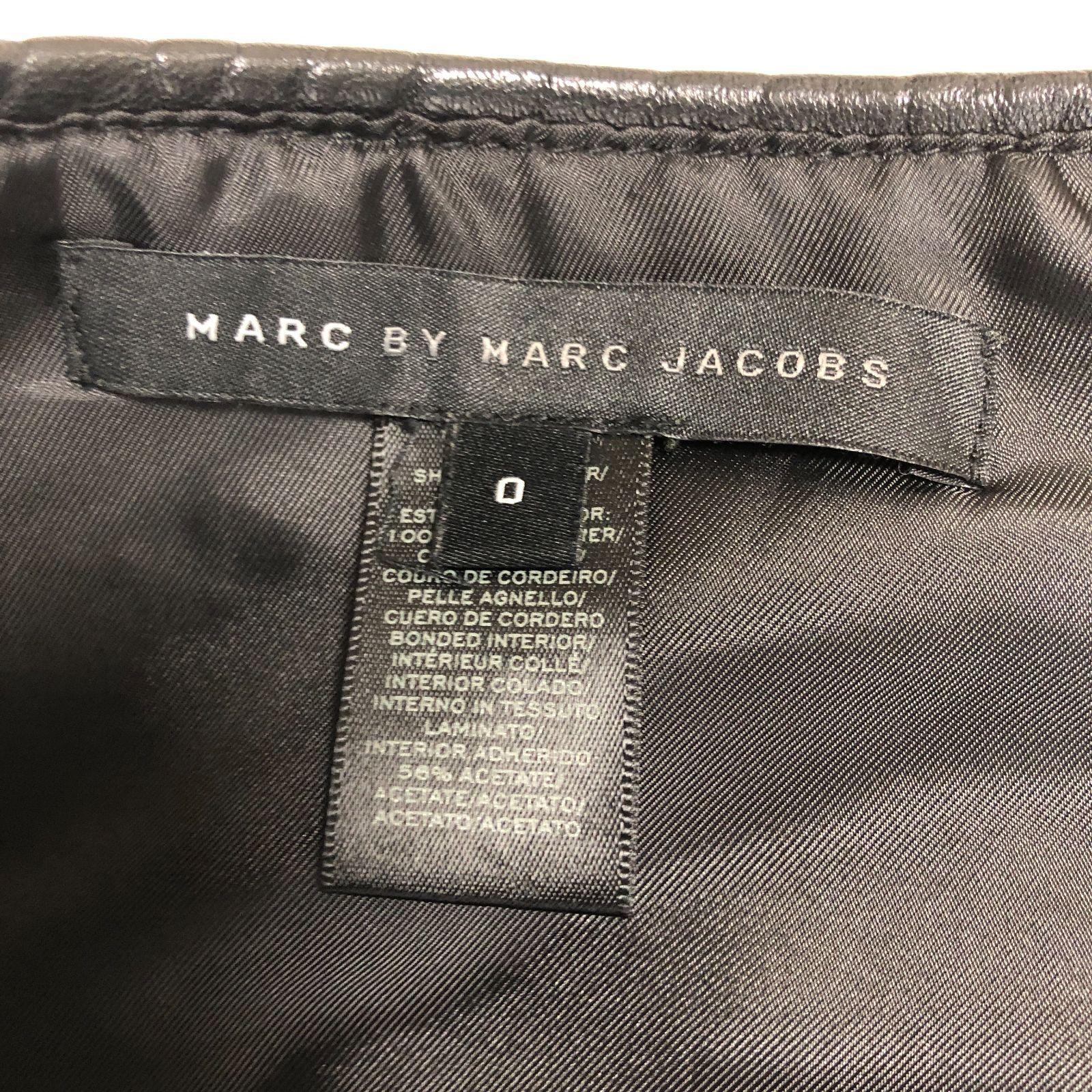 MARC BY MARC JACOBS 羊革 スカート 0サイズ 羊革 ブラック マークバイ