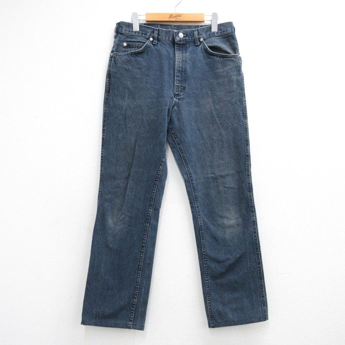 W33/古着 リー Lee パンツ メンズ ジーンズ 90年代 90s デニム コットン USA製 ネイビー 26aug31
