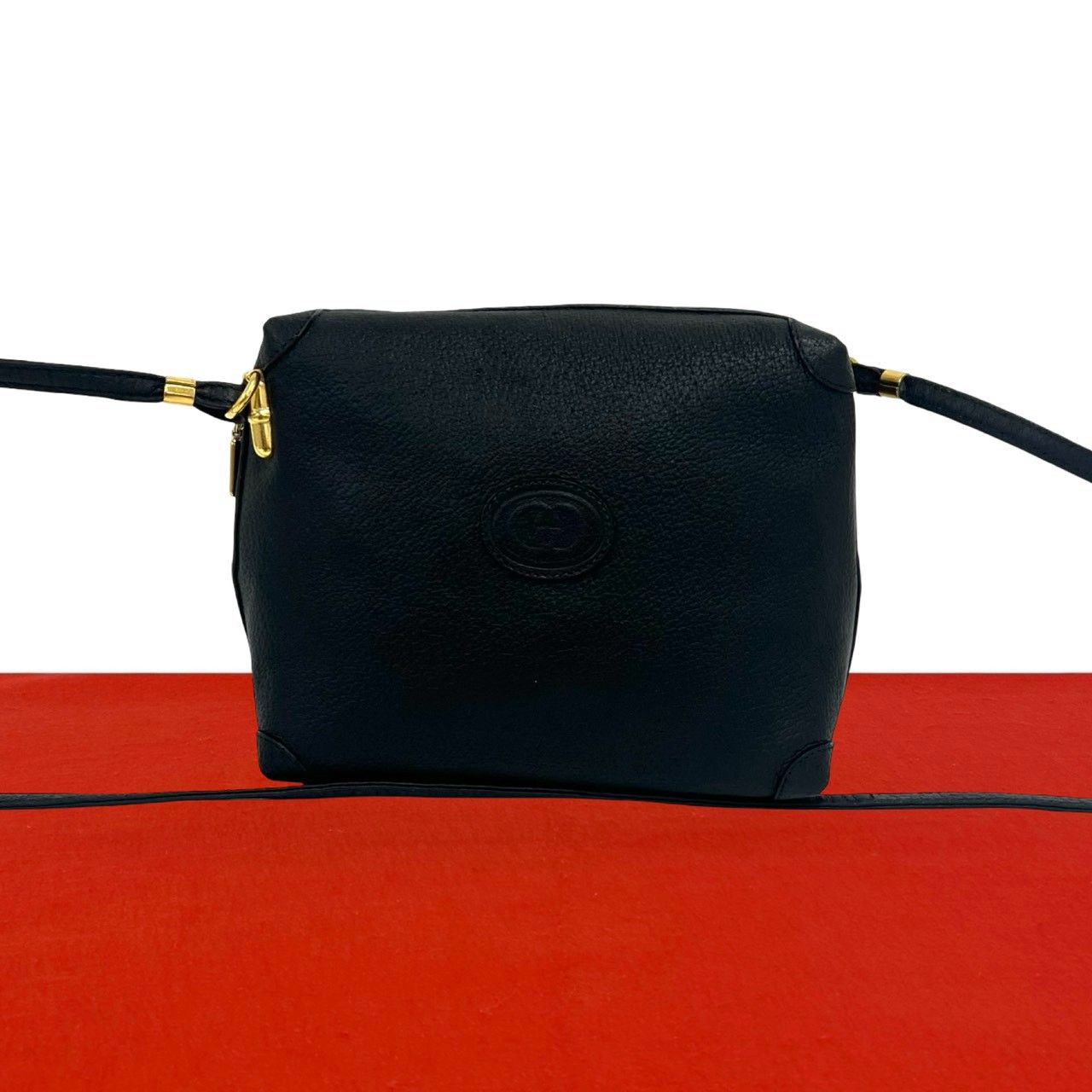 極 美品 GUCCI グッチ オールドグッチ ヴィンテージ GG ロゴ レザー 本