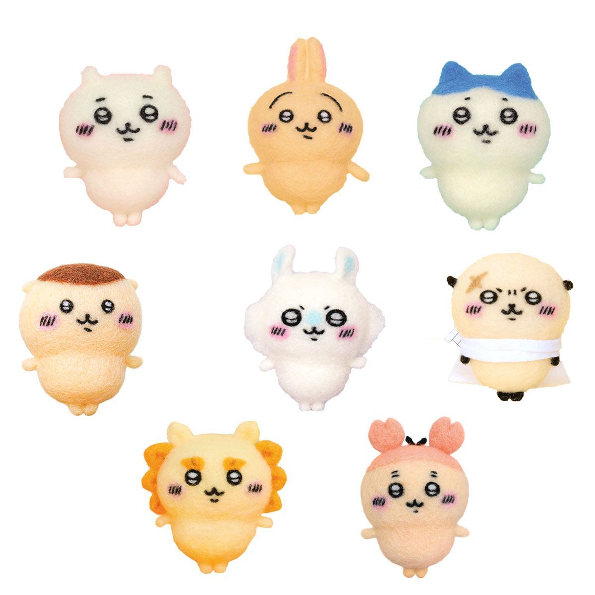 ちいかわ オールスター 手作りキット 8体セット ちいかわ ハチワレ うさぎ くりまんじゅう モモンガ ラッコ シーサー 古本屋 フェルトキット