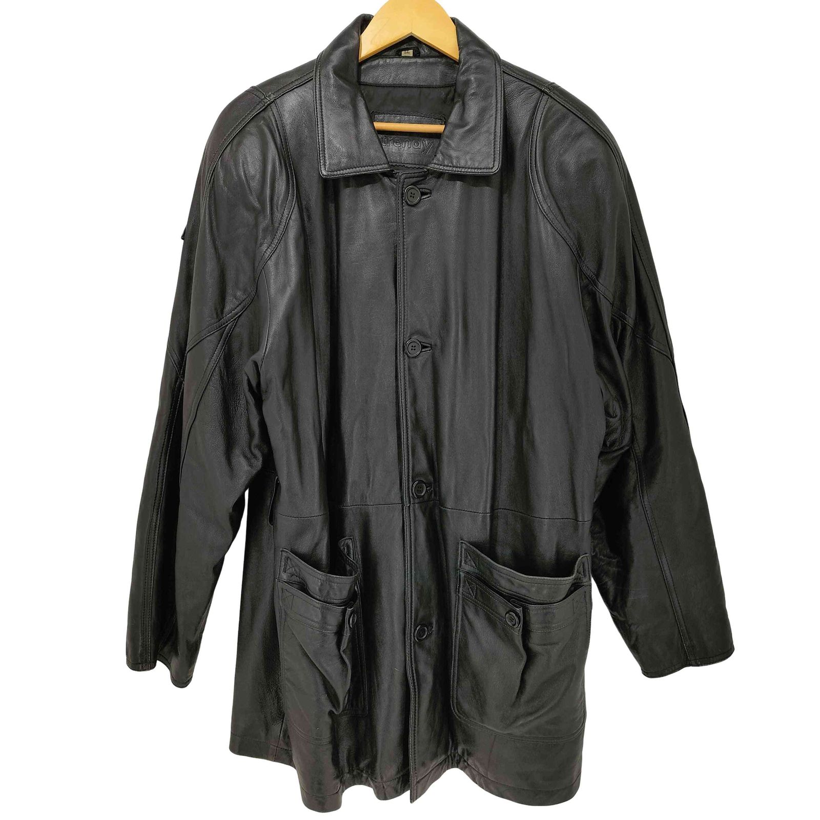 ユーズドフルギ USED古着 {{TRENDY}} リアルレザーカーコート メンズ LL