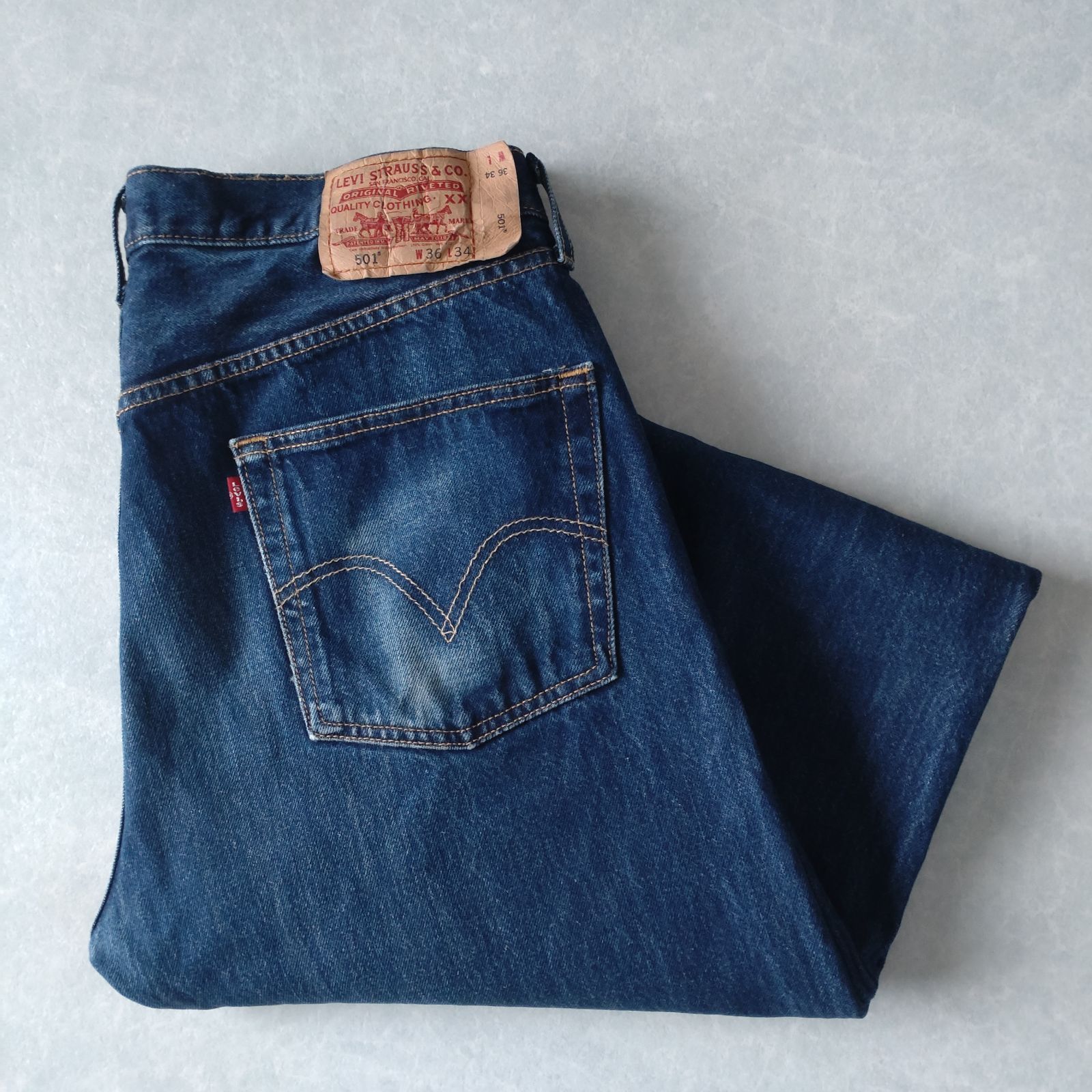 ■古着 Levi's リーバイス 501濃紺ジーンズ デニムパンツ STRAIGHT 05年製 W36L34【WL6848】