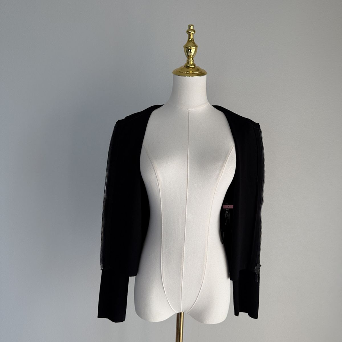 FOXEY BOUTIQUE 美品 ブライトトリムカーディガン 40 ブラック フリル