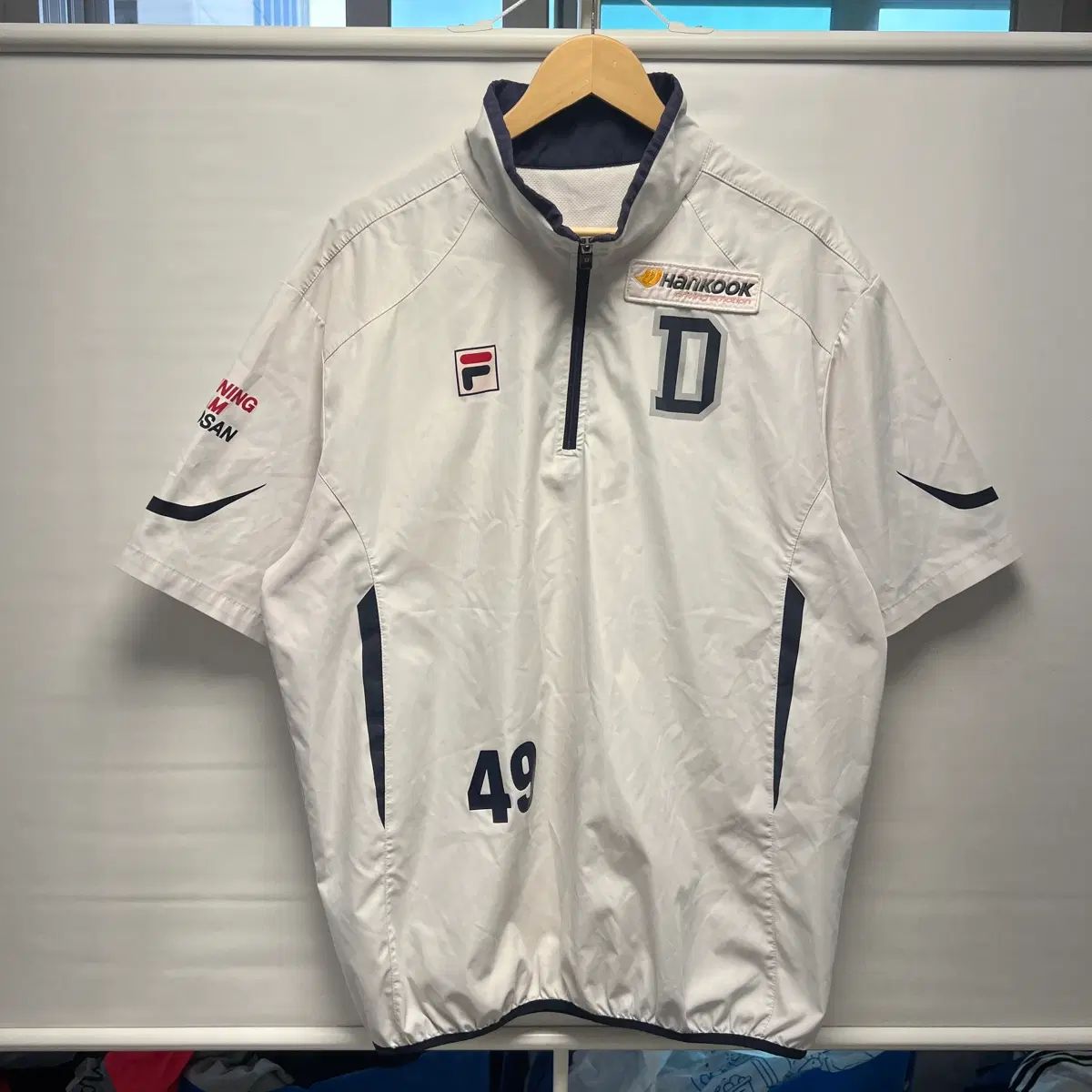 正規品/115 FILA フィラ 斗山ベアーズ 白 トレーナー 半袖 ウィンドブレーカー ハーフジップ 6,842円
