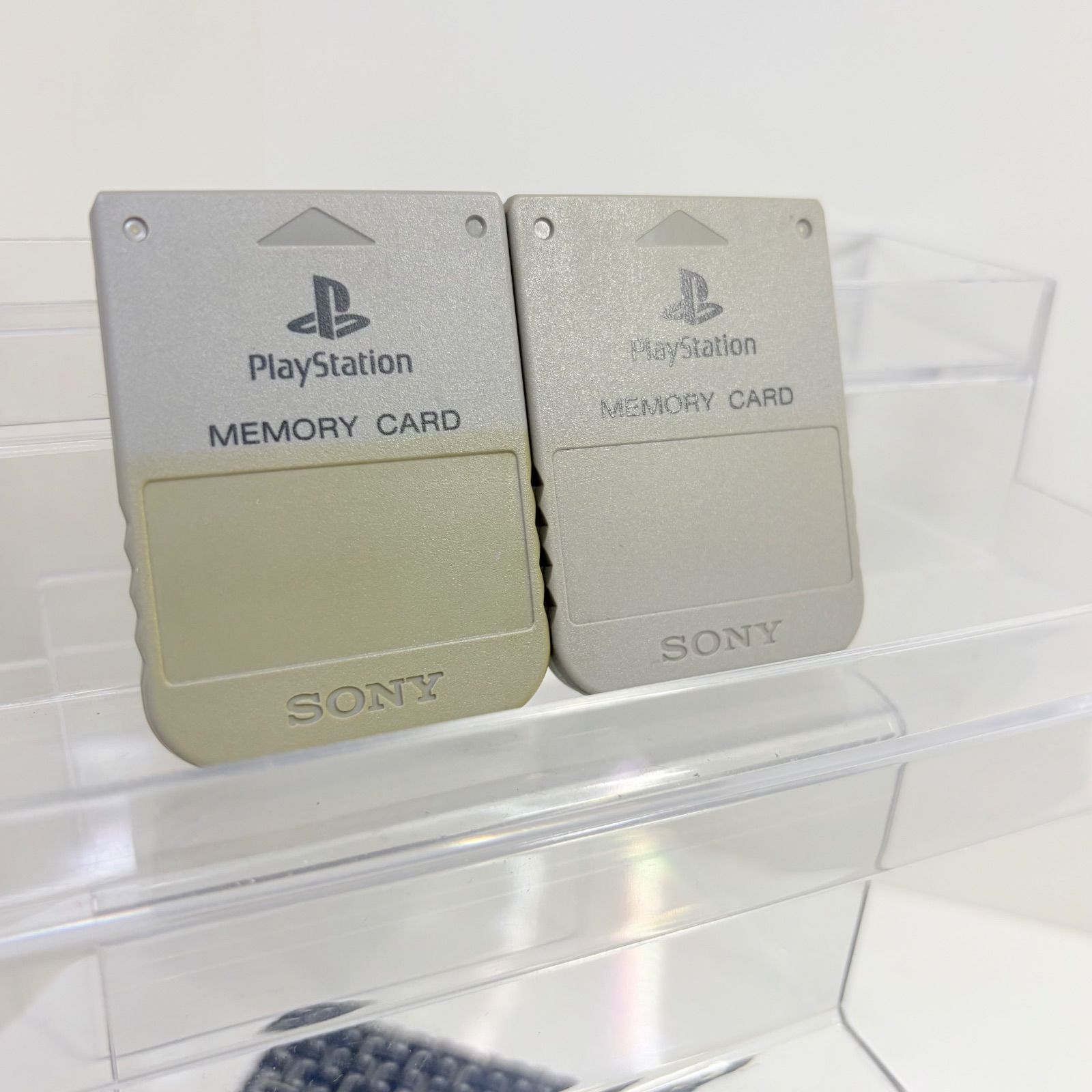 [전체 유지 관리] PS1 플레이스테이션 1 메모리 카드 메모리 카드 소니 정품 그레이 2개 세트