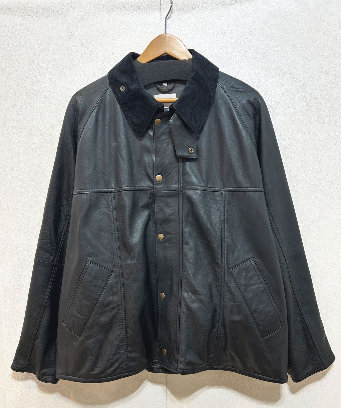 yoused (2) レザージャケット ブルゾン リメイクレザー ユーズド 黒 K9-18