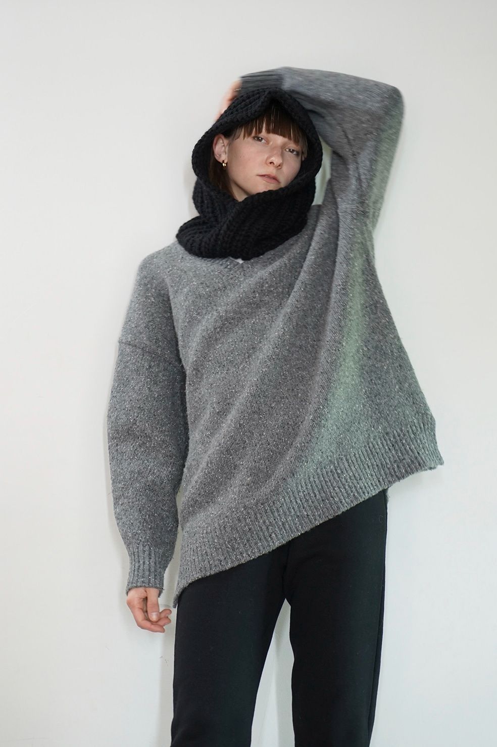 23AW CLANE OVER V NECK KNIT TOPS クラネ オーバーサイズニット
