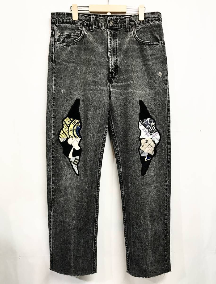 Children of the discordance｜チルドレンオブザディスコダンス NY: PATCH DENIM PANTS パッチワークデニムパンツ 黒 COTDNYPT-395