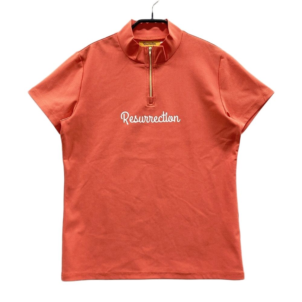 サイズ：M RESURRECTION レザレクション 2023年モデル ハーフジップ 半袖Tシャツ オレンジ系 [240101582770] ゴルフウェア レディース ストスト