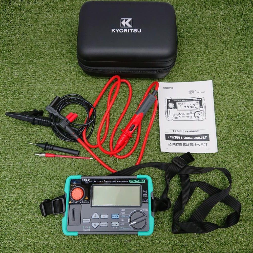 【中古品】 KYORITSU KEW3552BT デジタル絶縁抵抗計 2025年製 ※通電確認のみ ※未校正 ケース付 [4337]
