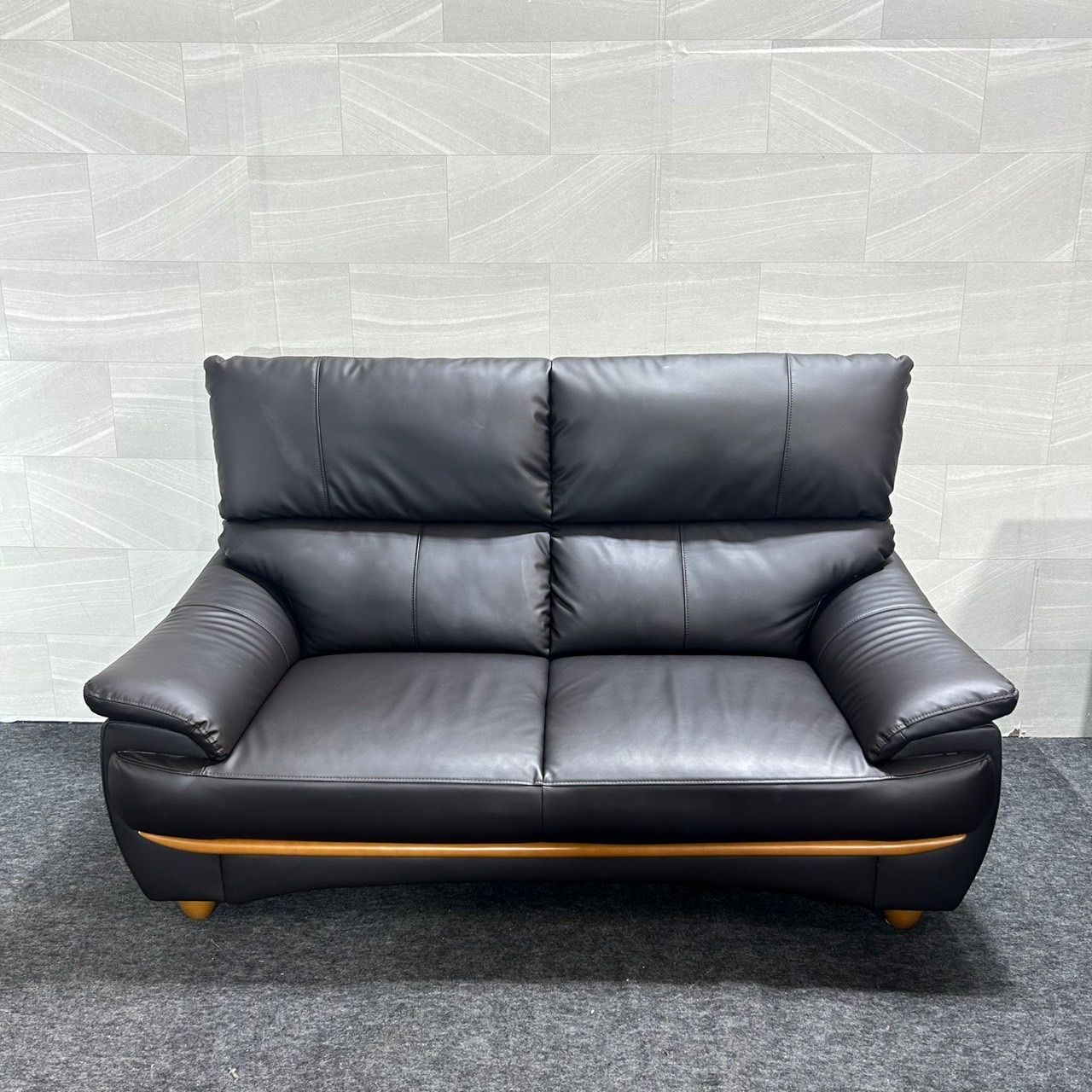 マナベインテリアハーツ ソファ 2人掛け バロン 革張り 家具 d6257