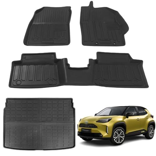 K◆トヨタ ヤリスクロス 3D フロアマット ラゲッジマット カーマットTOYOTA との互換性あり YARIS CROSS 立体フロアマット TPE素材 防水 滑り防止 耐汚れ 立体タイプマット 内装 カスタムパーツ 車種専用設計 取付簡単 d9113fd5