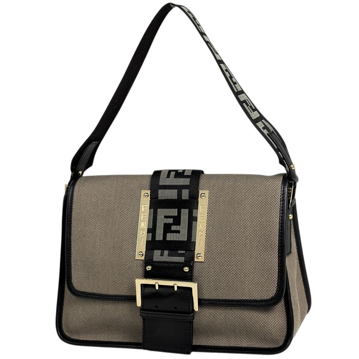 フェンディ FENDI ショルダーバッグ ズッカ柄 キャンバス ブラウン 