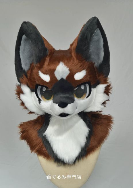 狼　犬　猫　着ぐるみ 　ヘッド ケモノ ファースーツ ぬいぐるみ コスプレ コスチューム Kurumi 一点物 E439