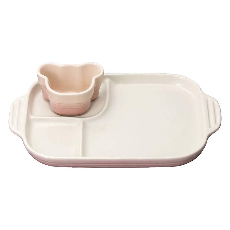【新品】 ル・クルーゼ(Le Creuset) 皿 子ども ベビー・マルチプレート&ラムカン ミルキーピンク 耐熱 耐冷 電子レンジ オーブン 対応 出産祝い お食い初め 女の子 ギフト 【日本正規販売品】