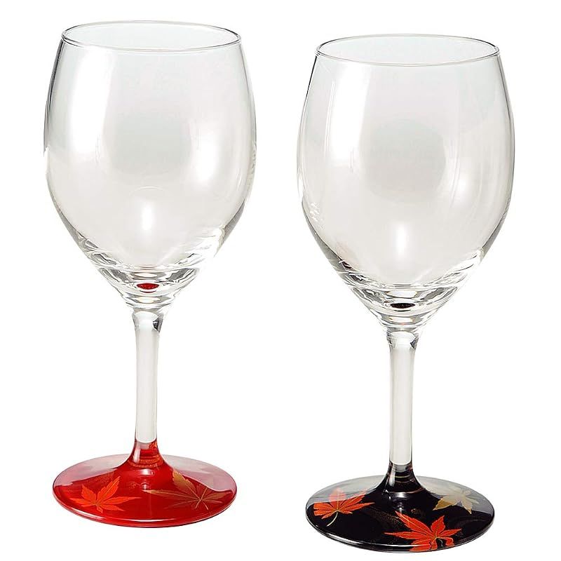 【新品】 中西工芸 ぬりもん de Verre ワイングラス 蒔絵 紅葉 ペアセット 0770037