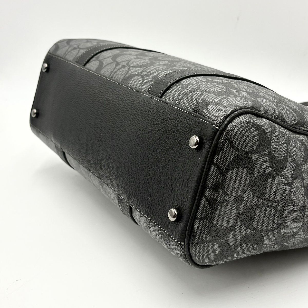【COACH】ハドソン　トートバッグ　ビジネスバッグ　シグネチャー　2way 黒 未使用保管品◎COACH コーチ ハドソン ダブルハンドル シグネチャー