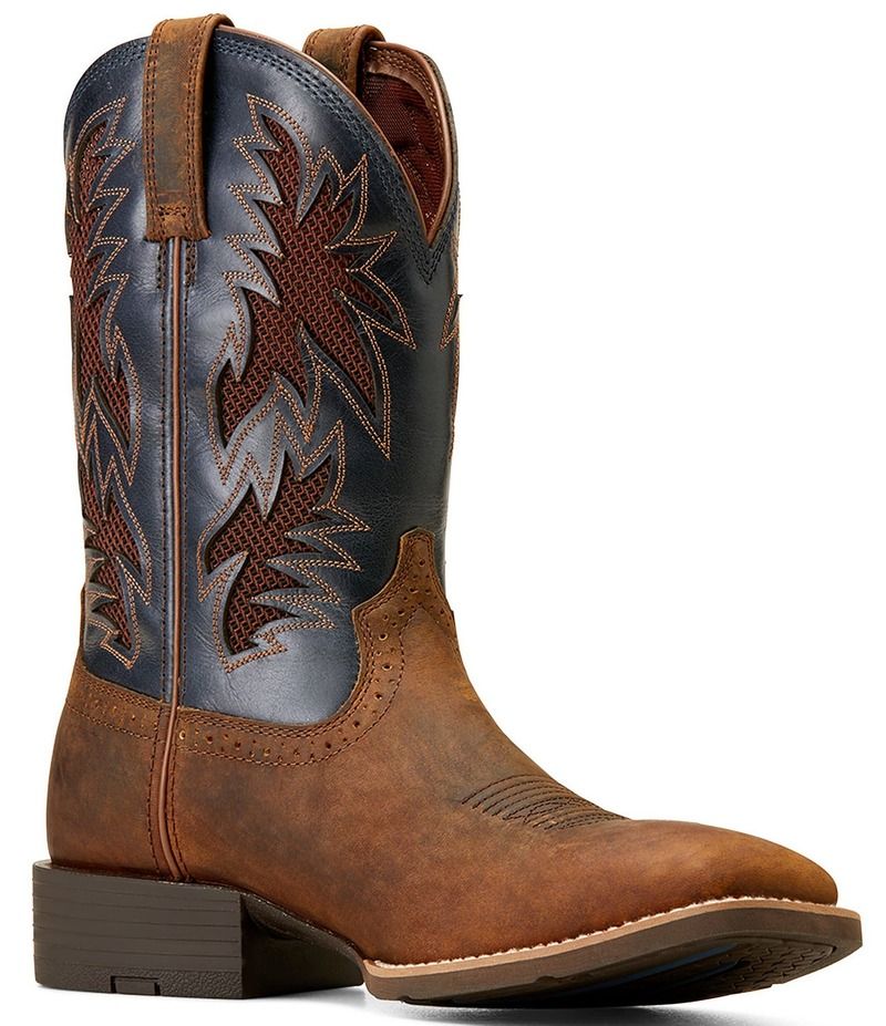 アリアト メンズ シューズ ブーツ・レインブーツ Ariat Mens Sport Cool VentTEK Western Boots Bar Top BrownArizona SKy ブラウン