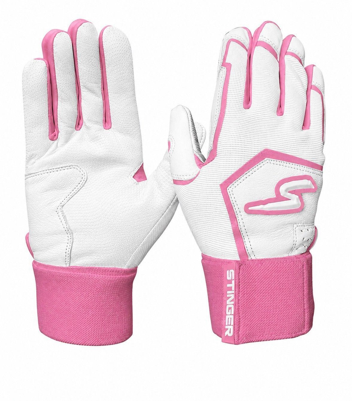 STINGER/スティンガー Winder Series Batting Gloves - Pink & White バッティンググローブ 野球 革手袋 打撃用 両手用　ロングカフ 7,154円