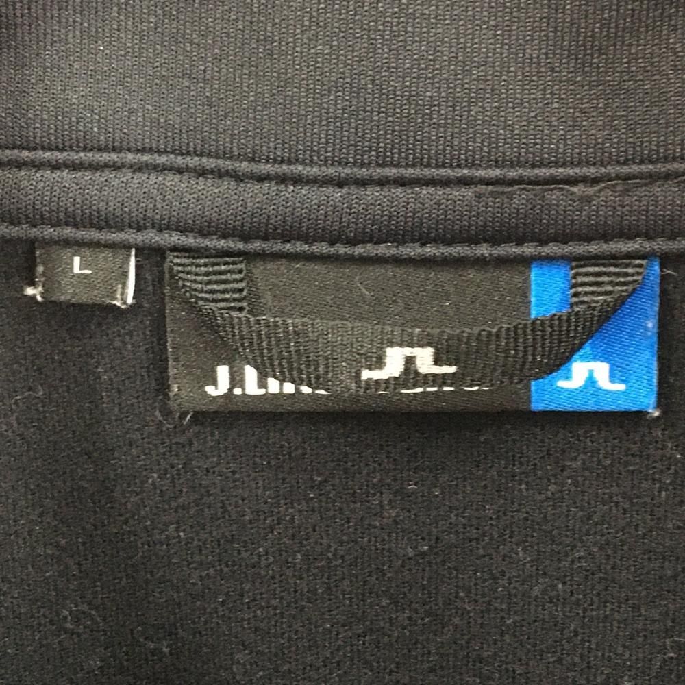 美品】ジェイリンドバーグ 長袖ハイネックシャツ 黒 ロゴ刺しゅう
