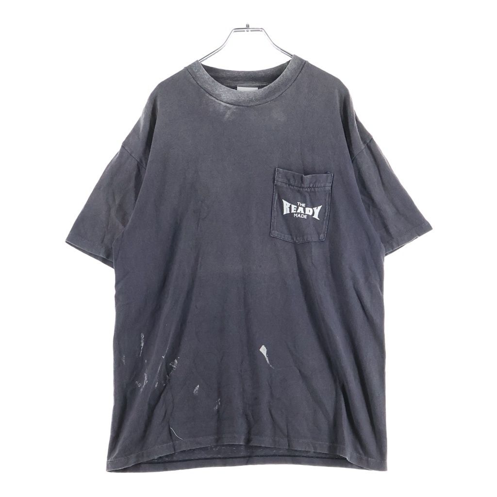 READYMADE/レディメイド ロゴプリント ヴィンテージ加工 Tシャツ XL READY MADE (レディメイド) 24SS POCKET T-SHIRT フロントプリント