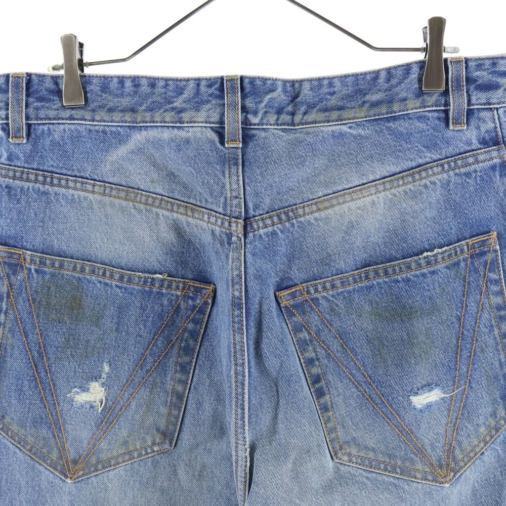 VETEMENTS (ヴェトモン) ダメージ バギージーンズ ワイドデニムパンツ