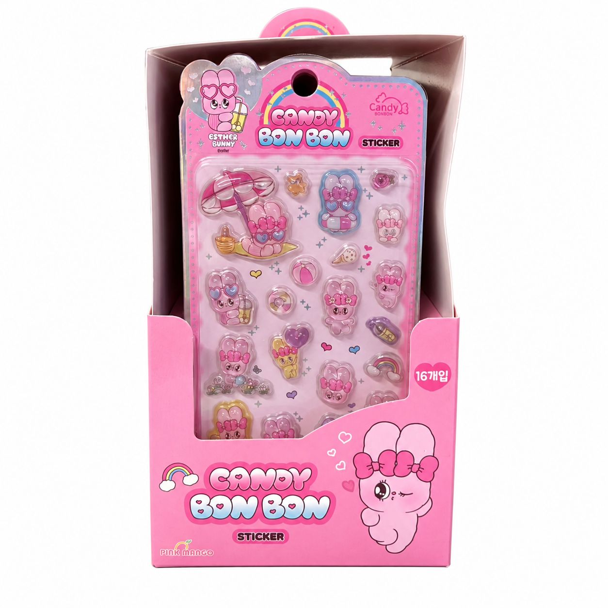 CANDY BON BON シール 16個セット 韓国 キャラクター ぷっくりステッカー