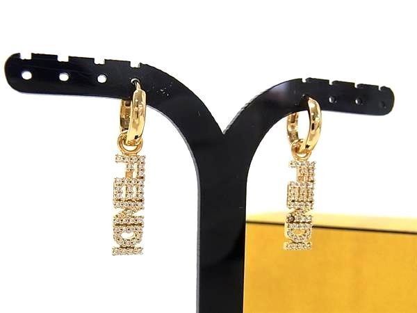 FENDI フェンディ ピアス グラフィ 8AH253 ゴールド系 メタル ライン