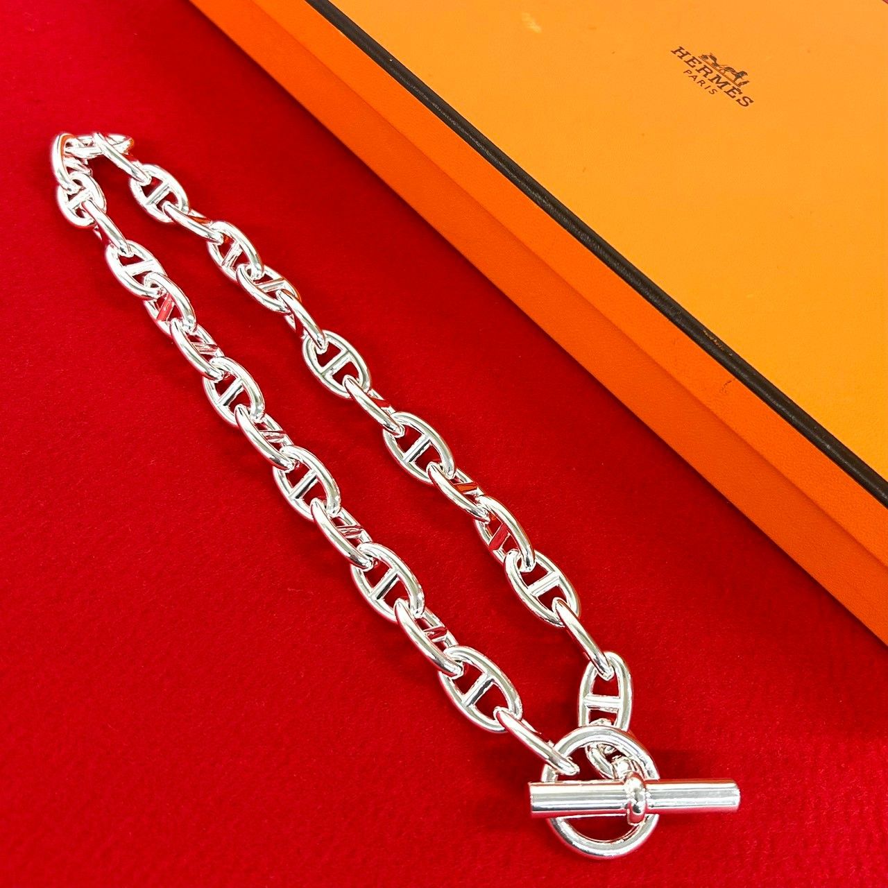 極 美品 HERMES エルメス シェーヌダンクル GM 29コマ ネックレス