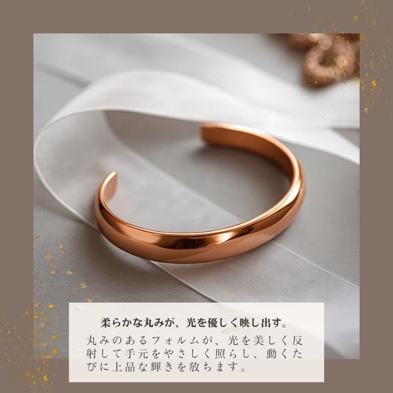 Lotus Mind] 純銅 99% 安心国内 バングル 本物 銅製 ハンドメイド