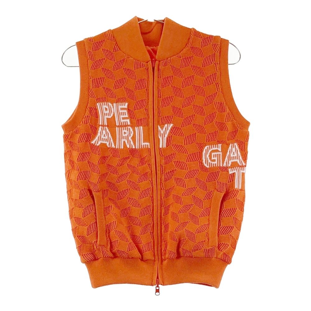 サイズ：0 PEARLY GATES パーリーゲイツ 2024年モデル リバーシブル ニット ジップベスト 総柄 オレンジ系 [240101771355] ゴルフウェア レディース ストスト 10,032円