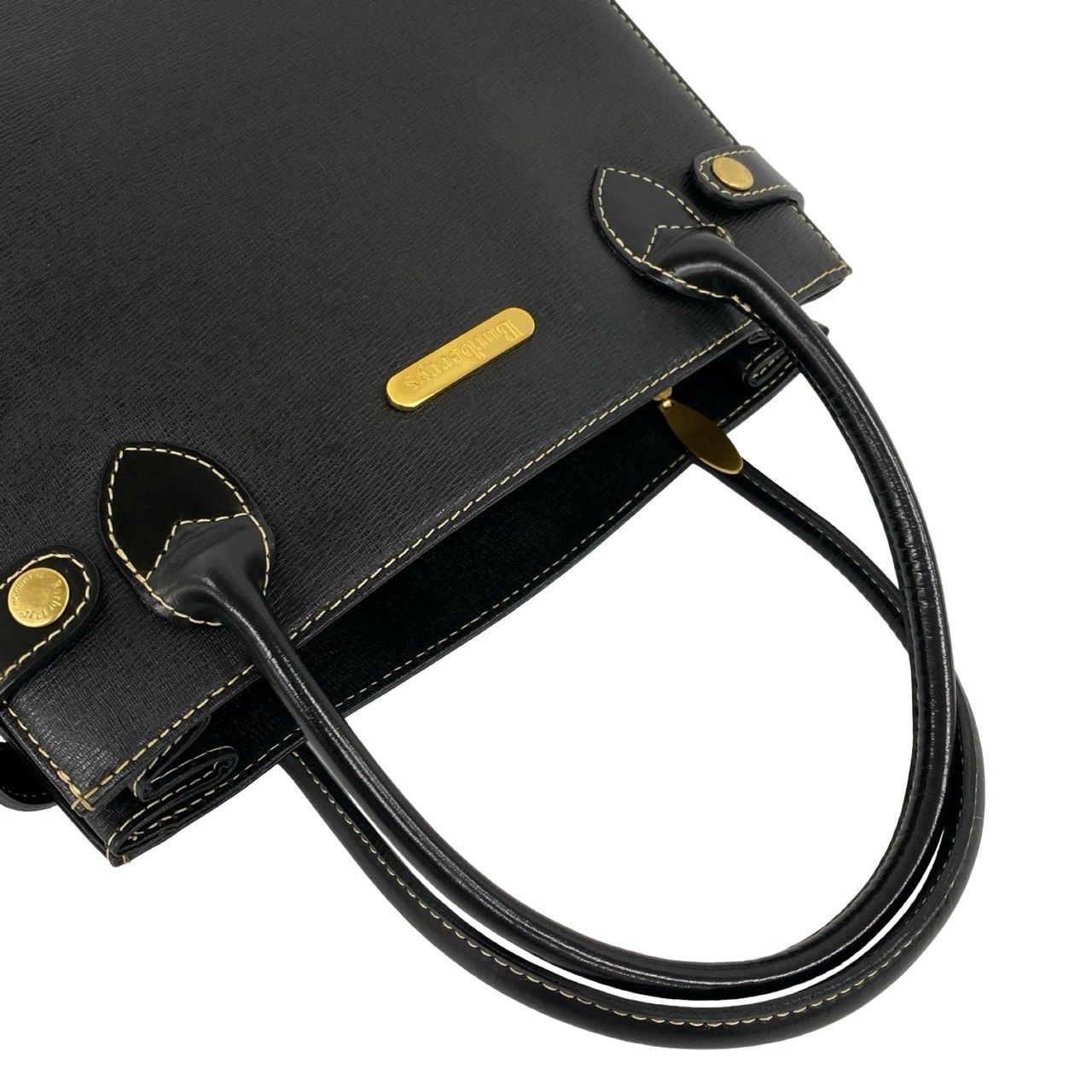 極美品　Burberrys ヴィンテージ 筒型レザーハンドバッグ　箱付き 極 美品 保存箱 袋付き Burberrys バーバリーズ ヴィンテージ ロゴ